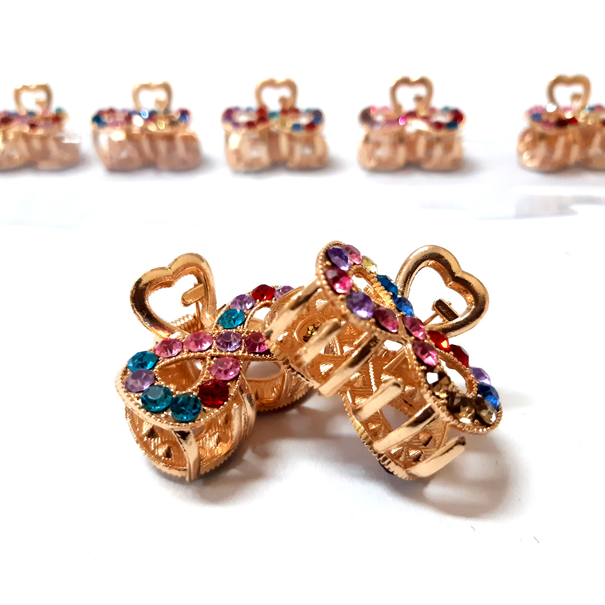 multi color diamonds Metal Hair Claw